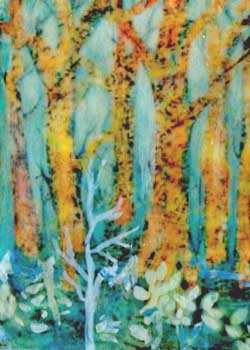 Radiant Woodland Marilyn Knipfer Deerfield WI mixed media collage